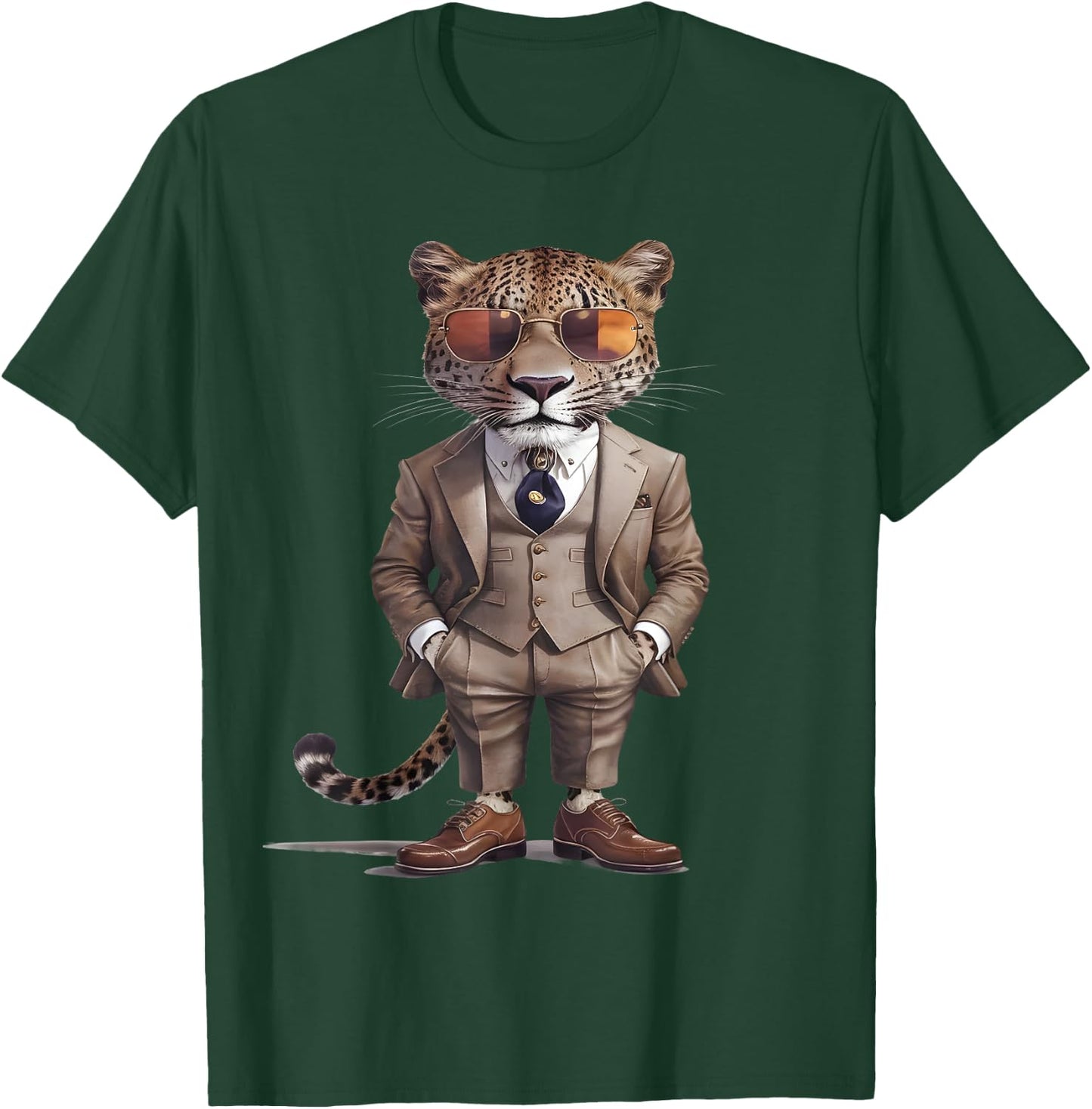 Leopard Men's Women's Leopard in Suit Leopard , black T-Shirt - T-Shirt | Forest