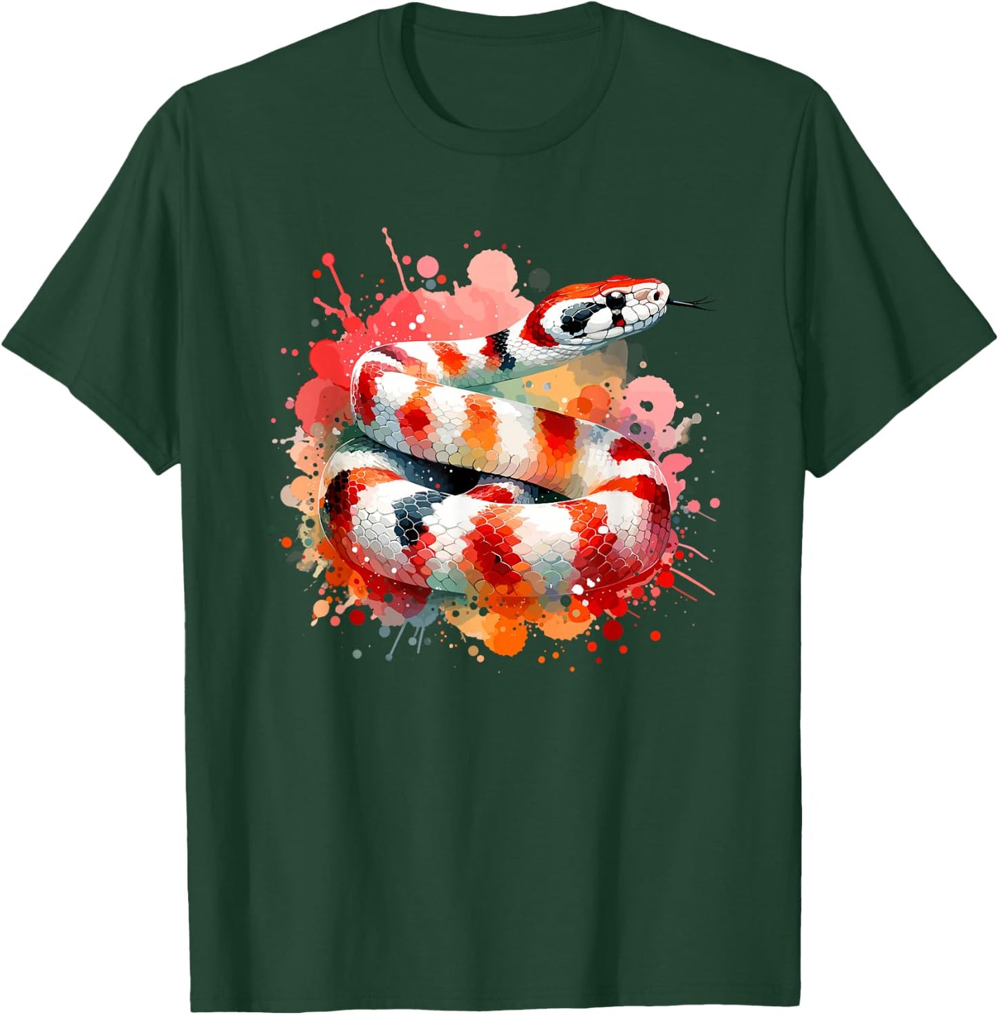 Watercolor Milk Snake Animal Snake Owner Reptile Milk Snake T-Shirt - T-Shirt | Forest