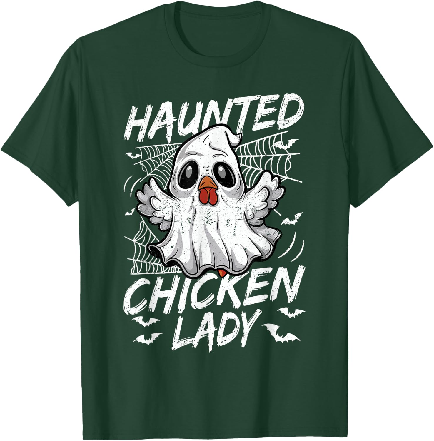 Halloween Chicken Ghost Haunted Chicken Lady Women T-Shirt - T-Shirt | Forest