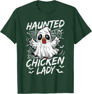 Halloween Chicken Ghost Haunted Chicken Lady Women T-Shirt - T-Shirt | Forest