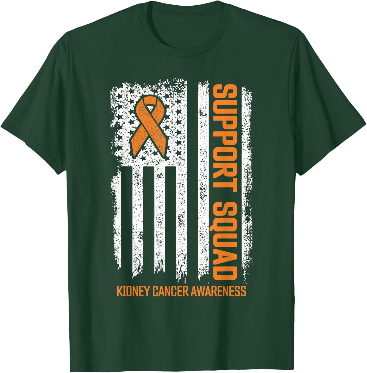 Kidney Cancer Support Squad Family Kidney Cancer Awareness T-Shirt - T-Shirt | Forest