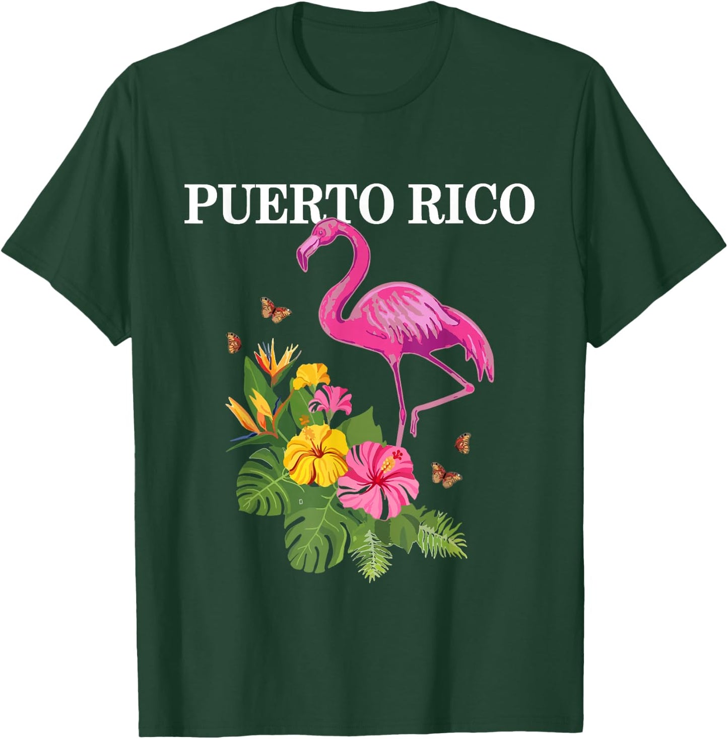 Puerto Rico Flamingo Pride Puerto Rican Souvenir Vintage T-Shirt - T-Shirt | Forest