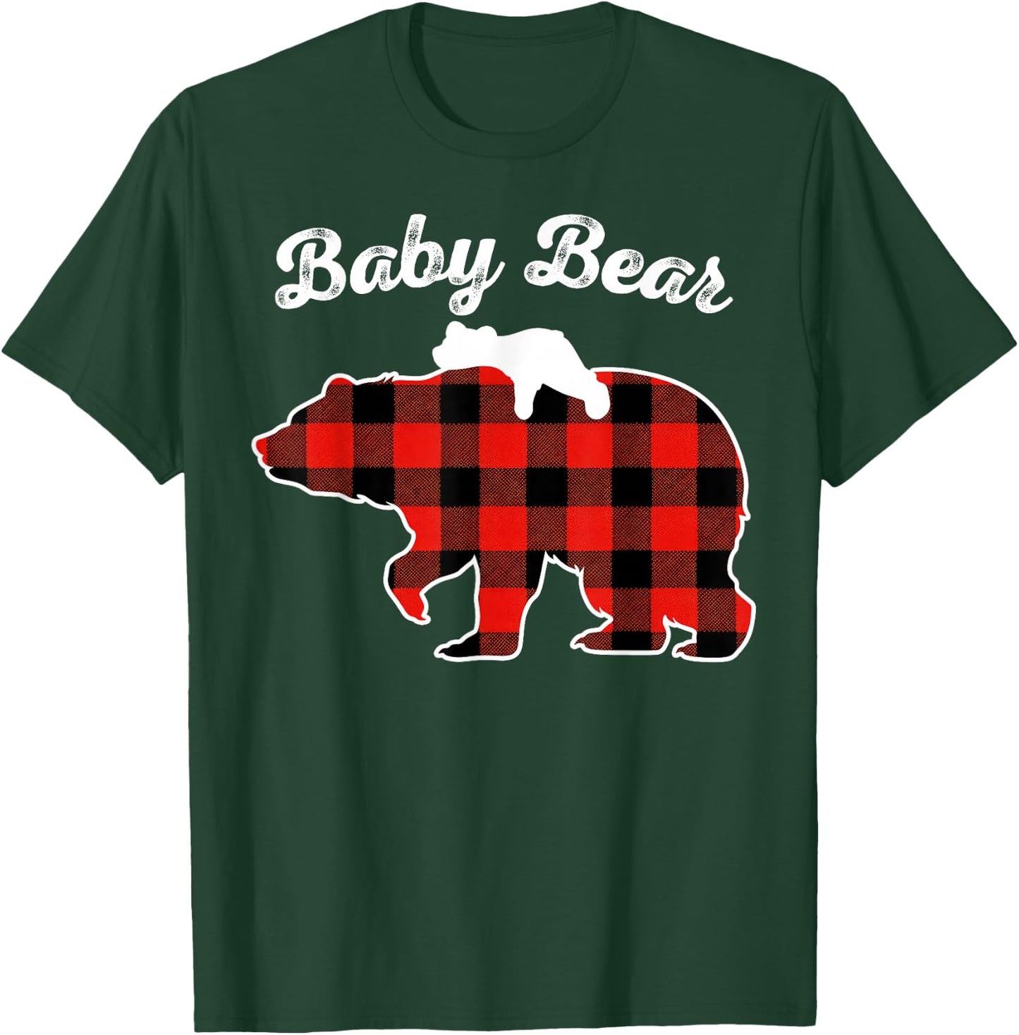 Baby Bear Flannel Red Plaid Pajama Family Matching XMAS T-Shirt - T-Shirt | Forest