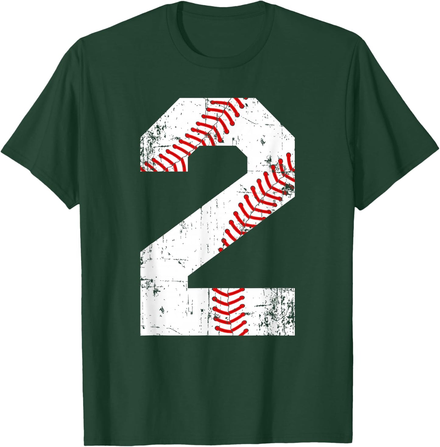 Vintage Baseball 2 Jersey Number T-Shirt - T-Shirt | Forest
