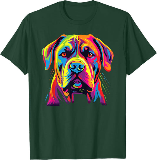 Watercolor Colorful Boerboel Dog Men Women Kids T-Shirt - T-Shirt | Forest