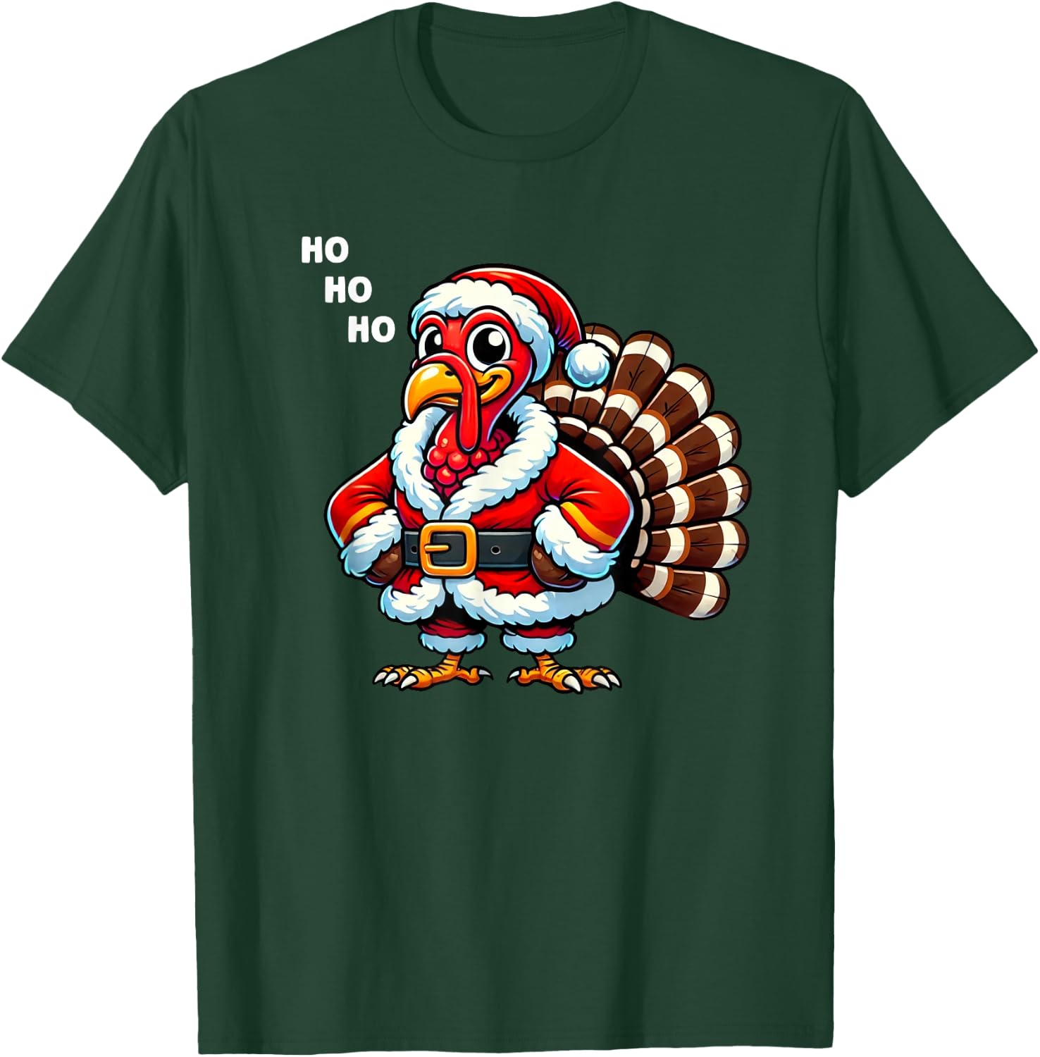 Merry Thanksmas Thanksgiving Turkey Xmas Funny Kids Men T-Shirt - T-Shirt | Forest