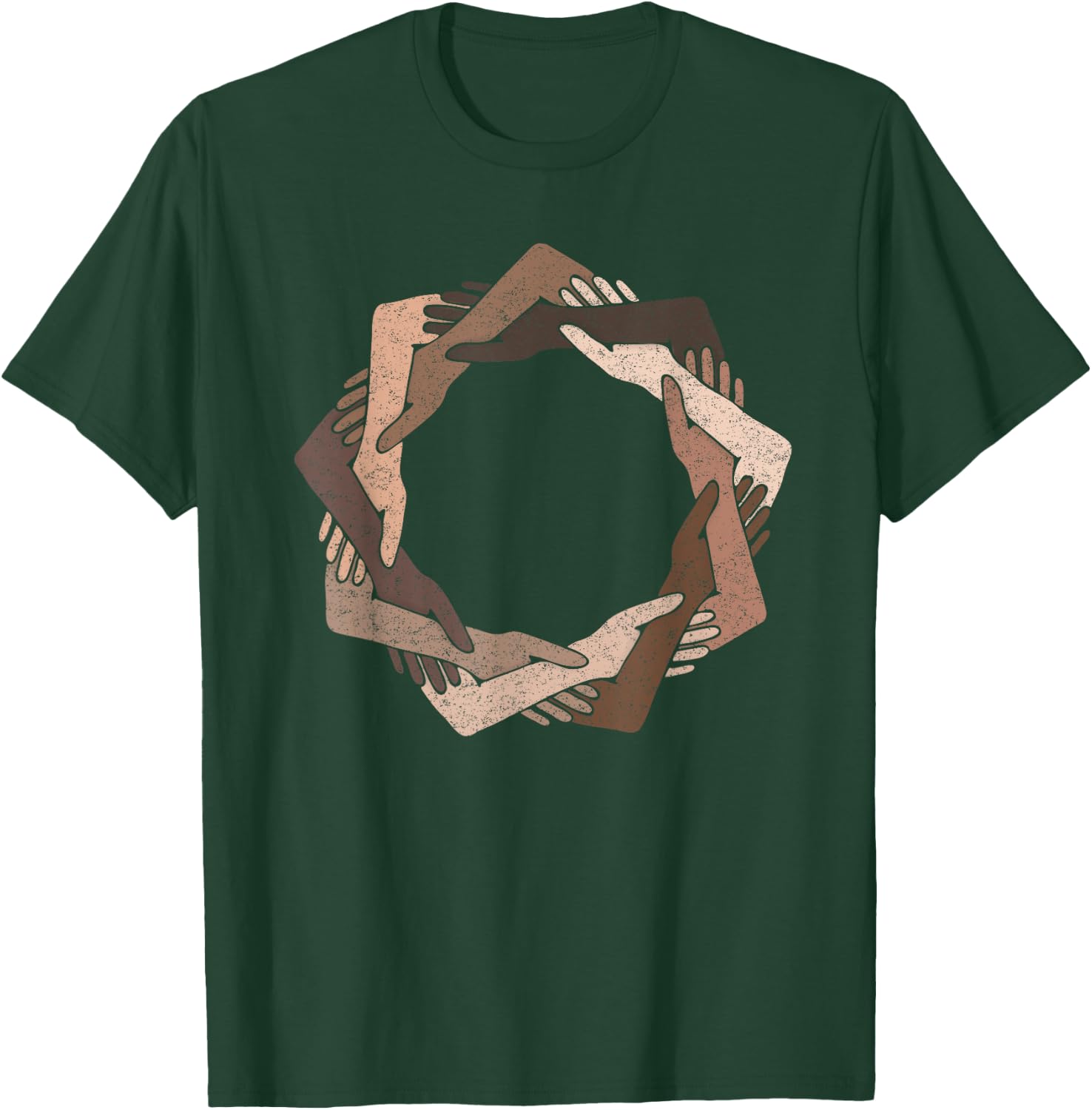 We Are One Human Family Nine Pointed Star - Baha'i Clothing T-Shirt - T-Shirt | Forest