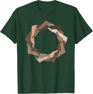 We Are One Human Family Nine Pointed Star - Baha'i Clothing T-Shirt - T-Shirt | Forest