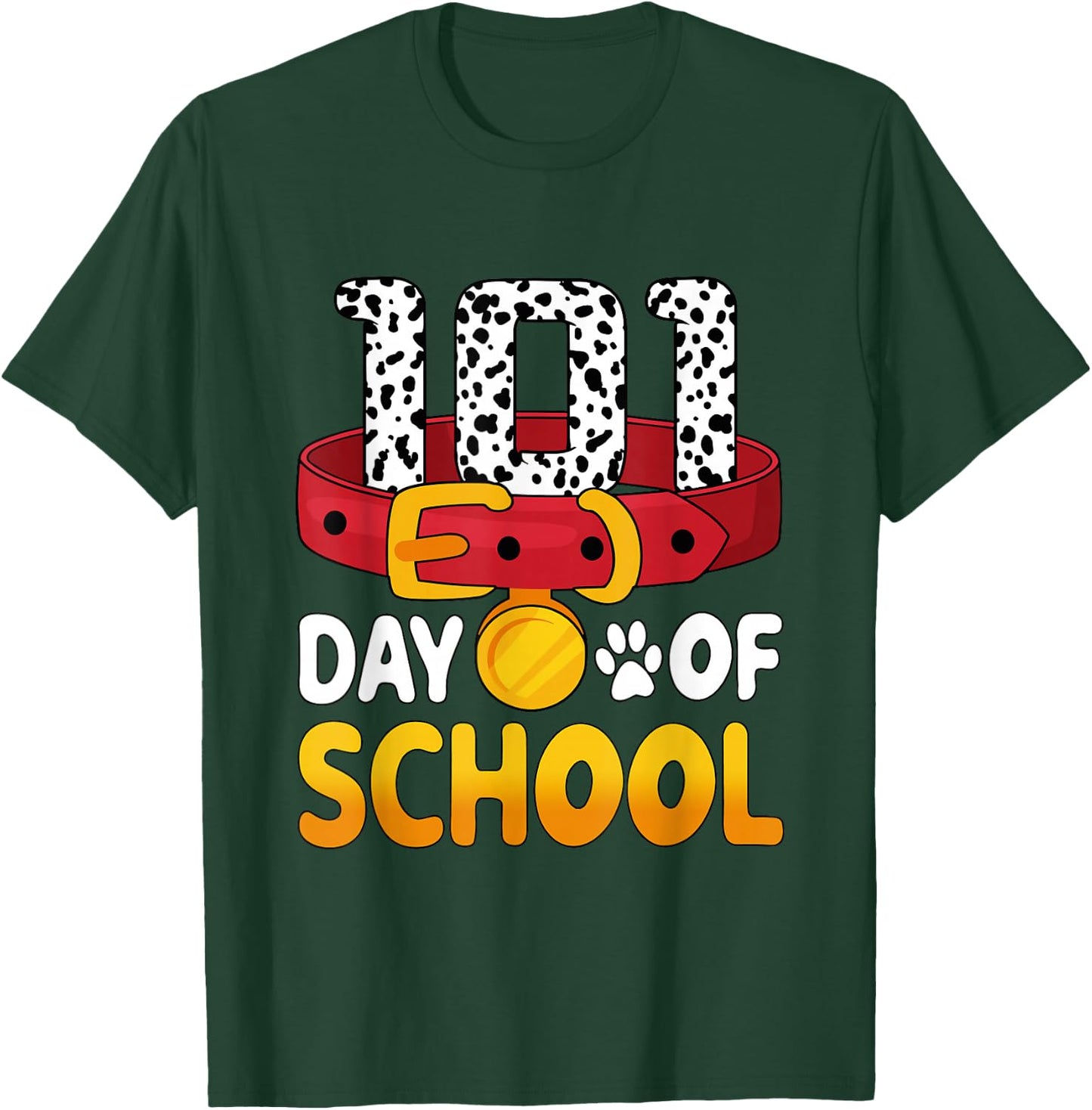 100 Days Of School Dalmatian Dog Boy Kid 100th Day Of School T-Shirt - T-Shirt | Forest