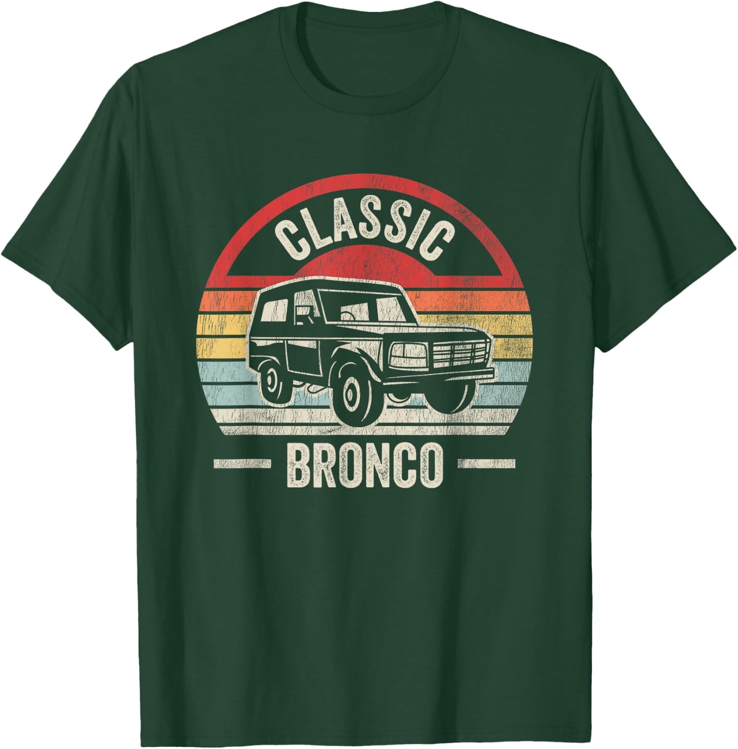 Classic Bronco Vintage Car Retro Adventure T-Shirt - T-Shirt | Forest