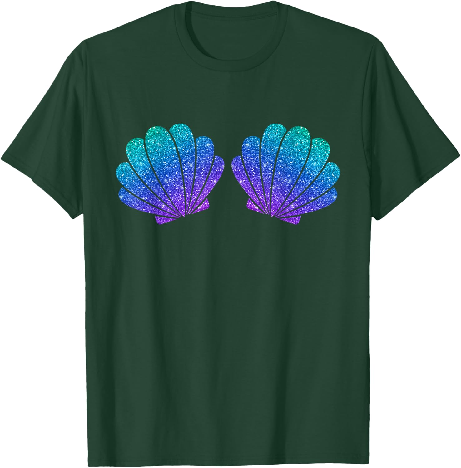 Mermaid Sea Shell Bra Costume T-Shirt - T-Shirt | Forest