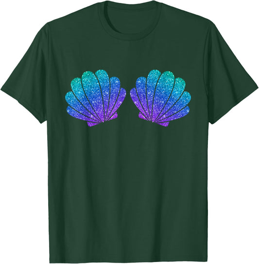 Mermaid Sea Shell Bra Costume T-Shirt - T-Shirt | Forest