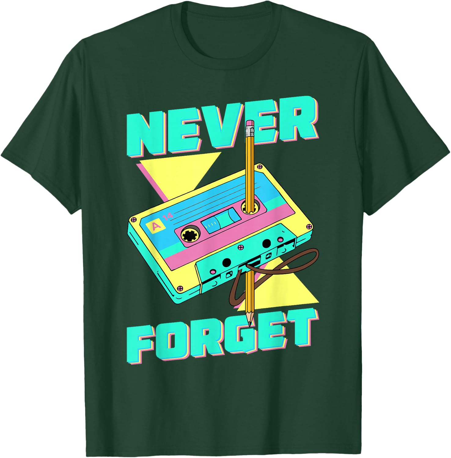 Never Forget Cassette Tape Retro 80s and 90s Party , black T-Shirt - T-Shirt | Forest