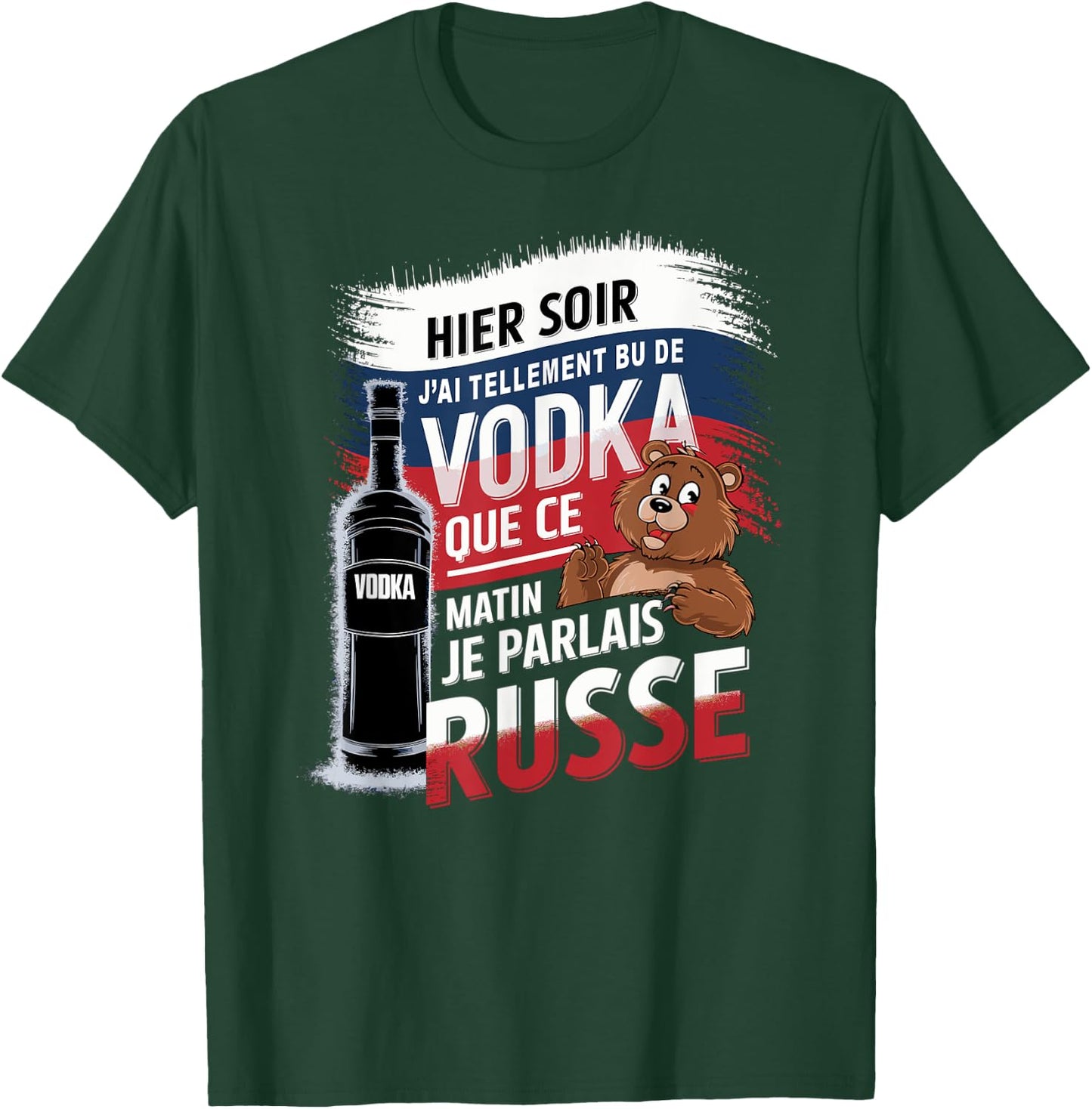 Yesterday I drank so much vodka this morning I spoke Russian , Black, S T-Shirt - T-Shirt | Forest