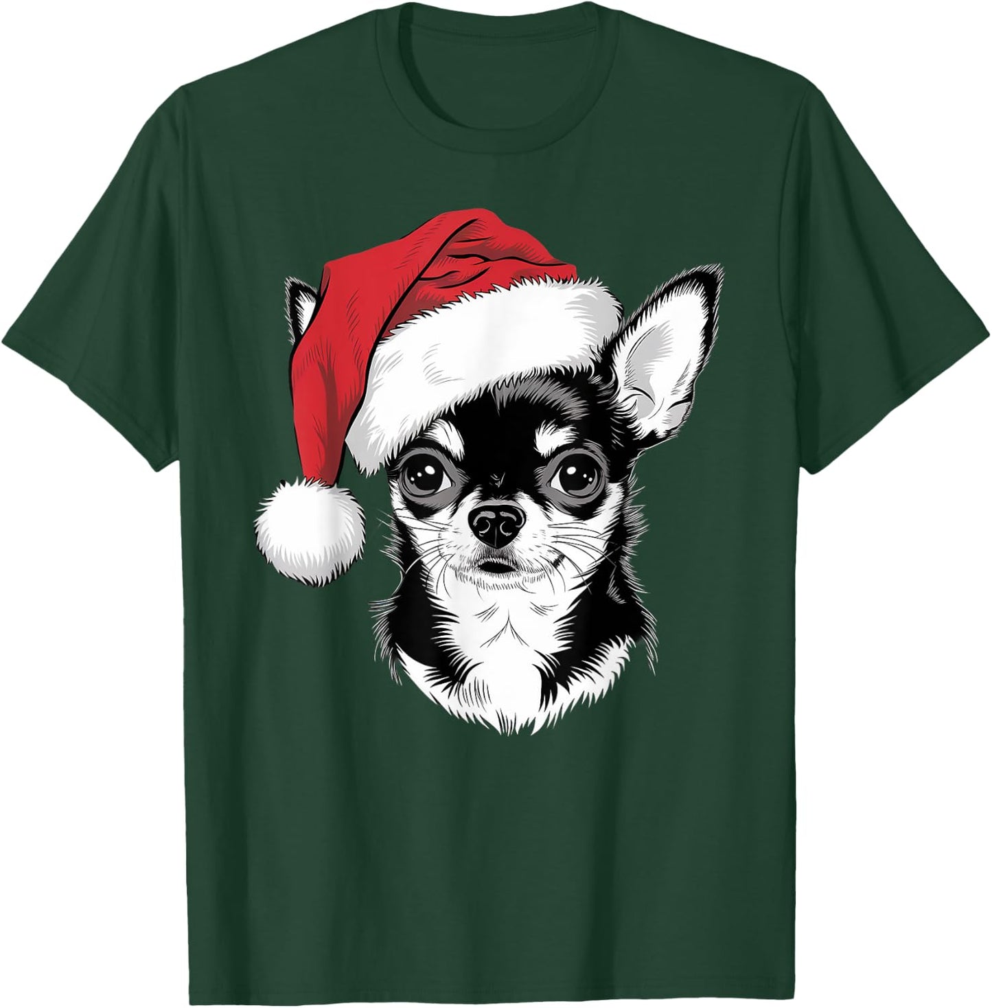 Joyful Chihuahua Santa Dog on Chihuahua Christmas Women Kids T-Shirt - T-Shirt | Forest