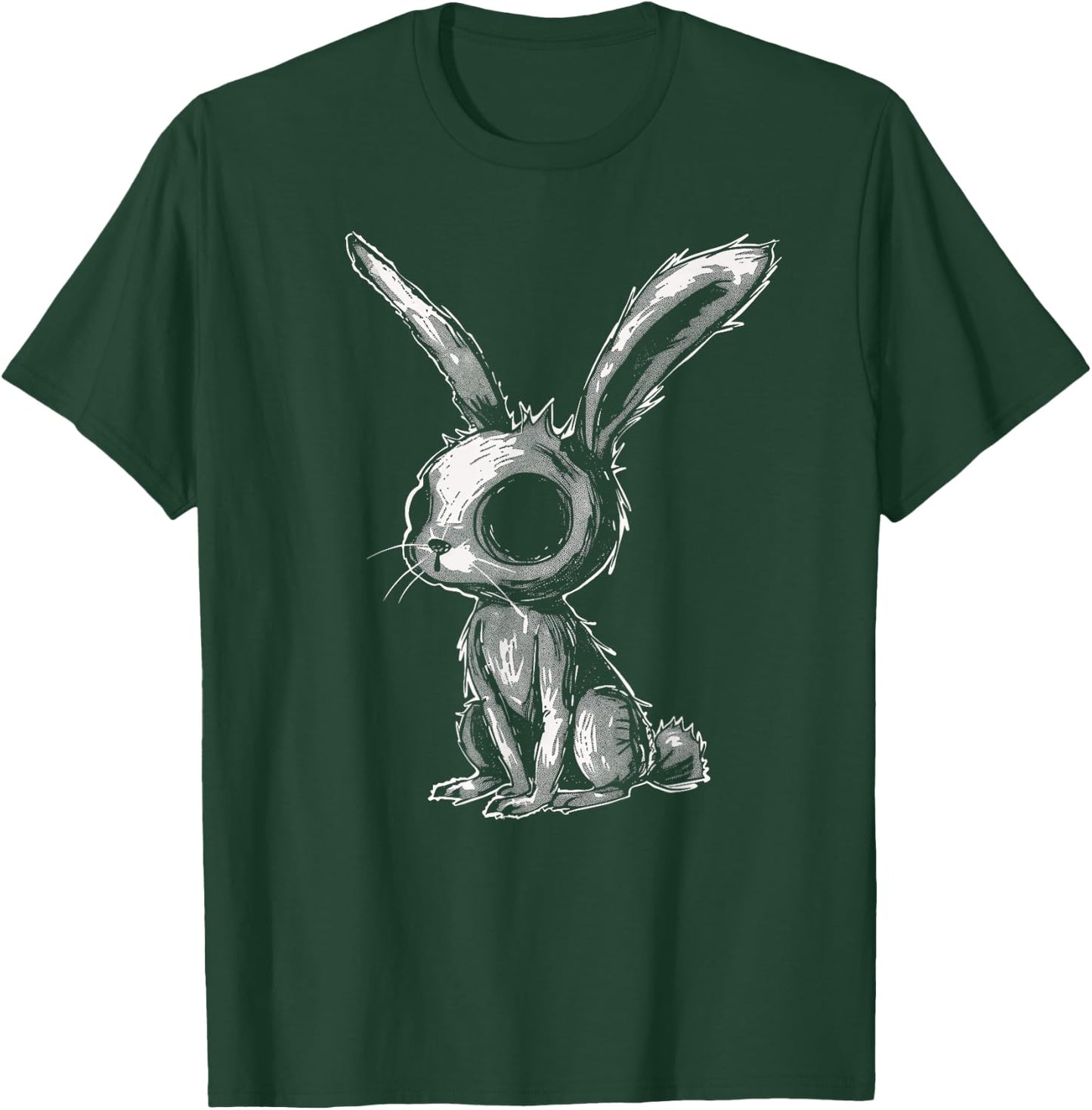 Weird Bunny Rabbit Alt Goth Grunge Horror Creepy Aesthetic T-Shirt - T-Shirt | Forest