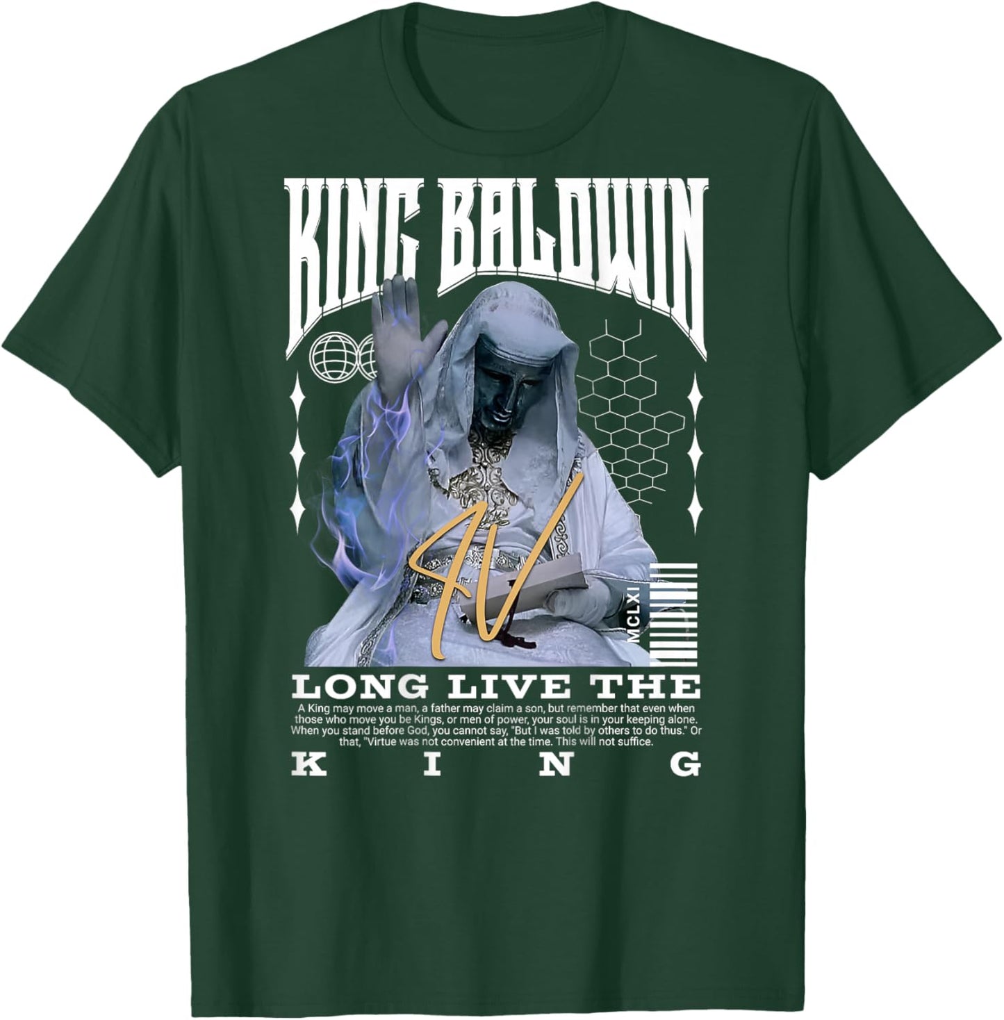 BACKPRINT King Baldwin IV , black T-Shirt - T-Shirt | Forest