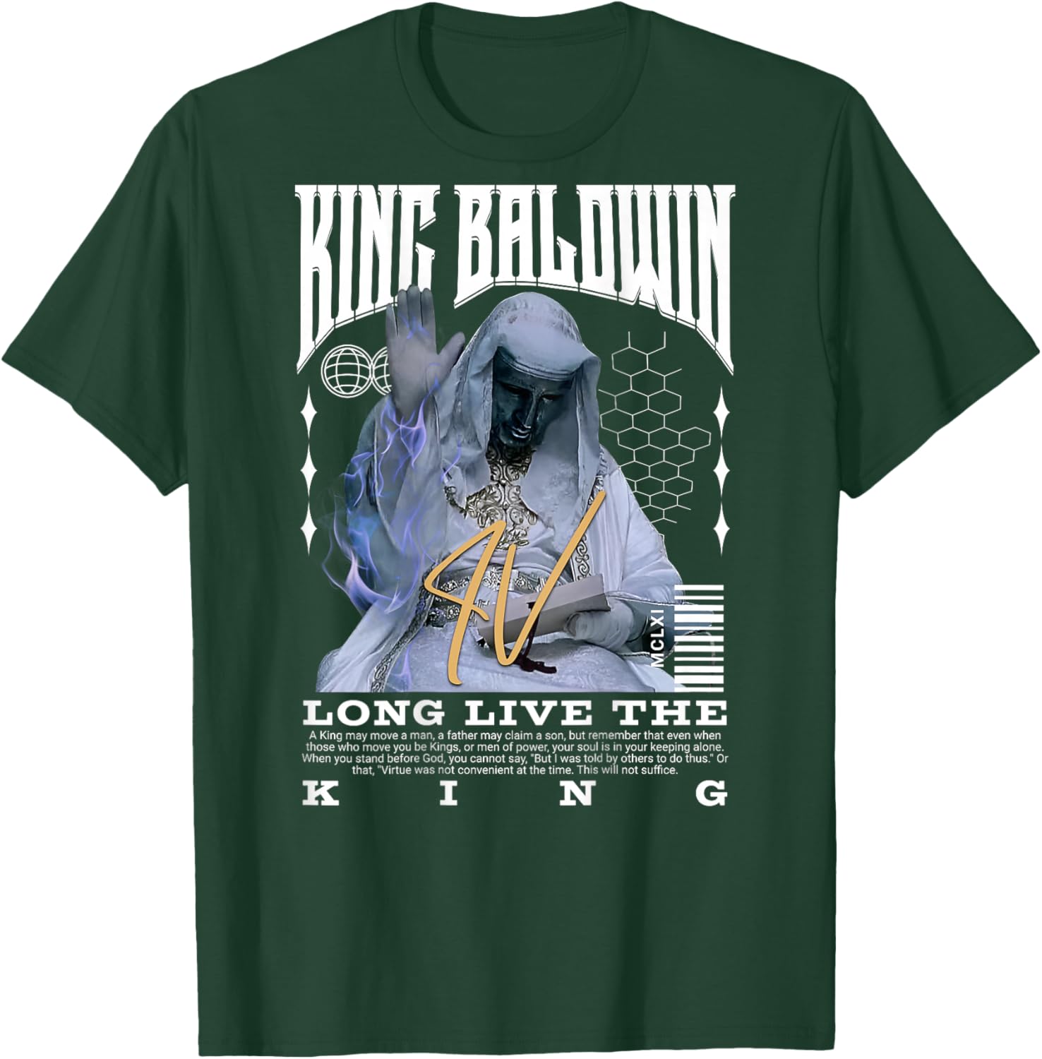 BACKPRINT King Baldwin IV , black T-Shirt - T-Shirt | Forest