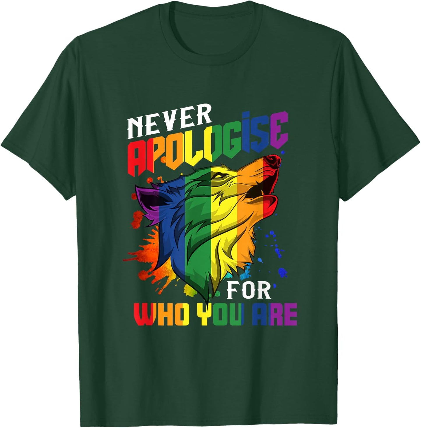 Schwule Wölfe Rainbow Wolfs Skin Gay Pride LGBT T-Shirt - T-Shirt | Forest