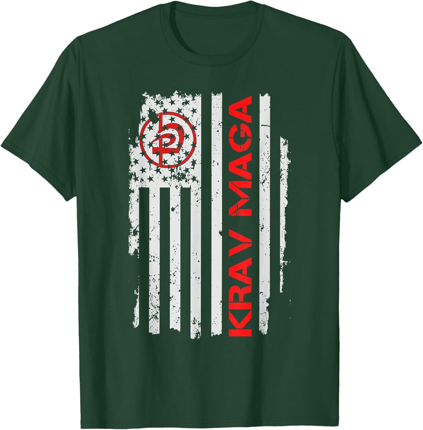 Krav Maga USA American Flag Symbol Fan Vintage T-Shirt - T-Shirt | Forest
