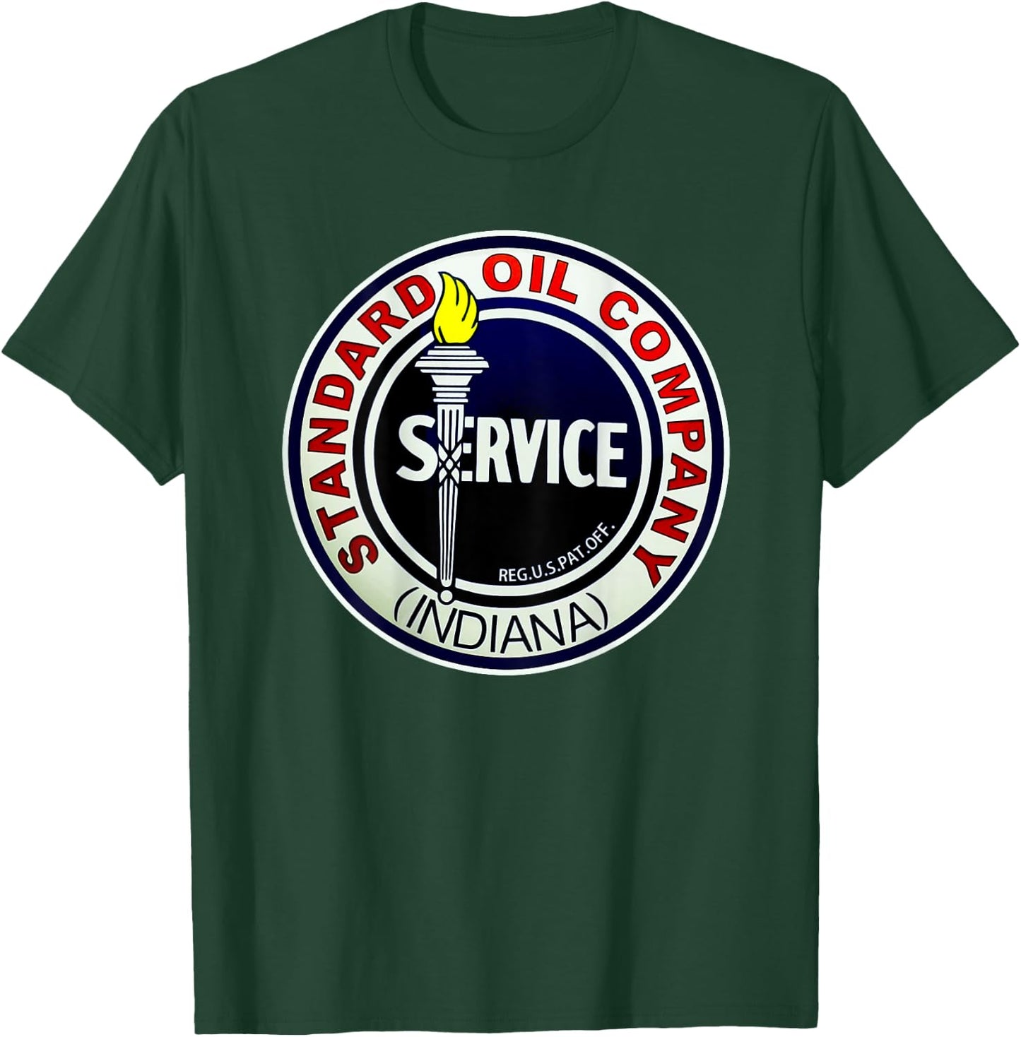Back Print Only Retro Vintage Gas Station Standard Motor Oil T-Shirt - T-Shirt | Forest
