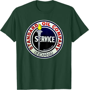 Back Print Only Retro Vintage Gas Station Standard Motor Oil T-Shirt - T-Shirt | Forest