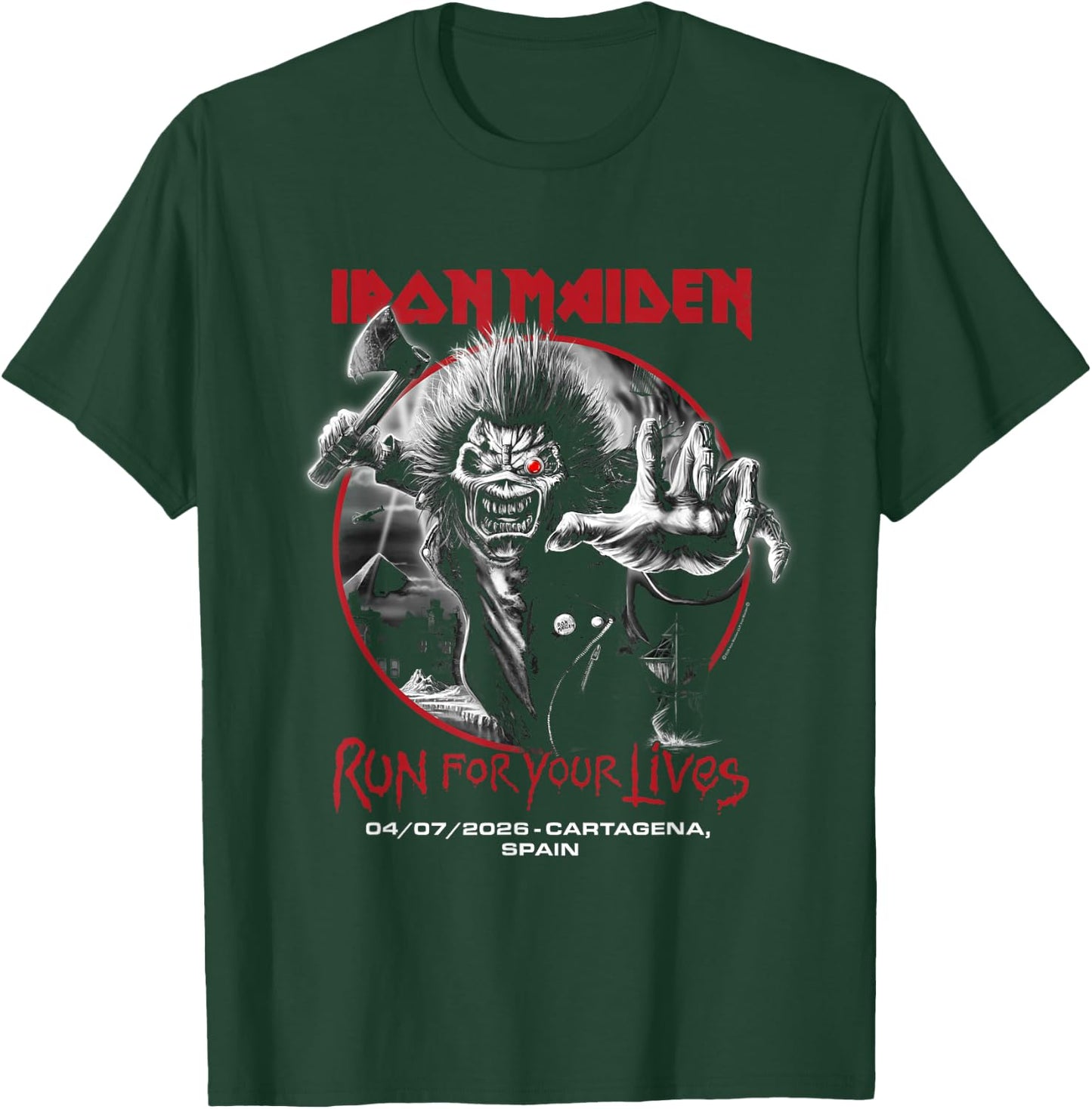 Iron Maiden Run for Your Lives Tour 2026 Cartagena T-Shirt - T-Shirt | Forest