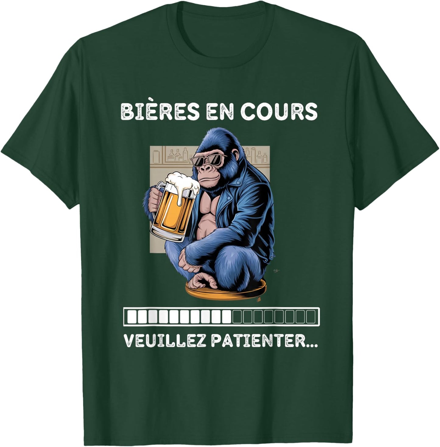 Gift beer aperitif humour man gorilla T-Shirt - T-Shirt | Forest