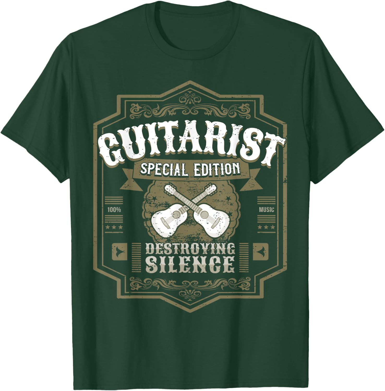 Guitarist Guitar Player Design I Destroying Silence Vintage T-Shirt - T-Shirt | Forest