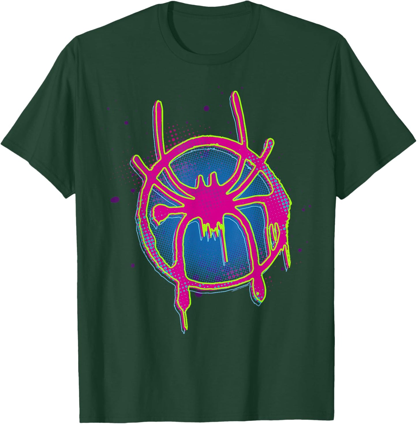 Marvel Spider-Man: Into The Spider-Verse Neon Paint Logo T-Shirt - T-Shirt | Forest
