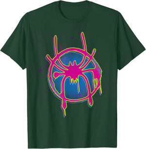 Marvel Spider-Man: Into The Spider-Verse Neon Paint Logo T-Shirt - T-Shirt | Forest