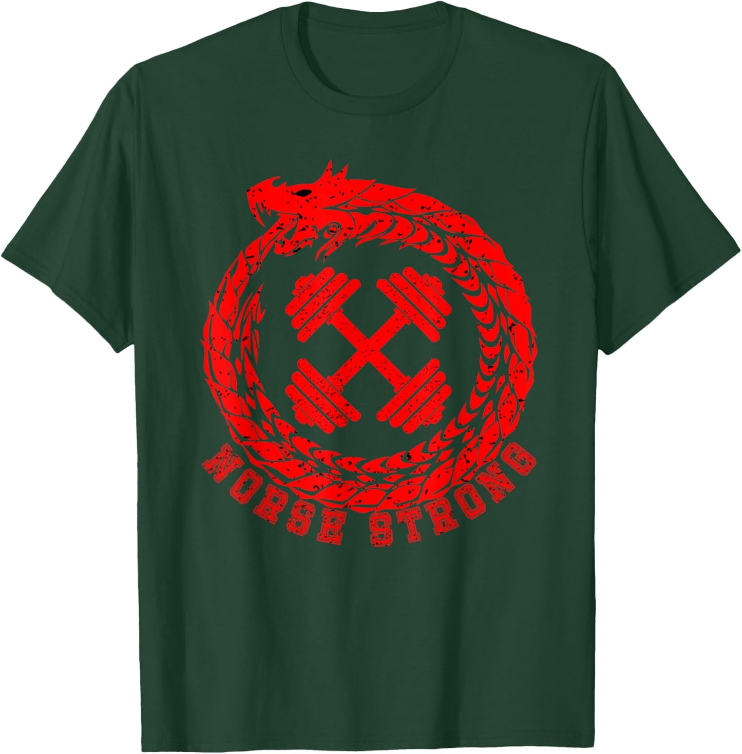 Norse Strong Scandinavian Bodybuilding PowerLifting Shirt T-Shirt - T-Shirt | Forest