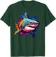 Cool Shark on colorful painted Shark T-Shirt - T-Shirt | Forest