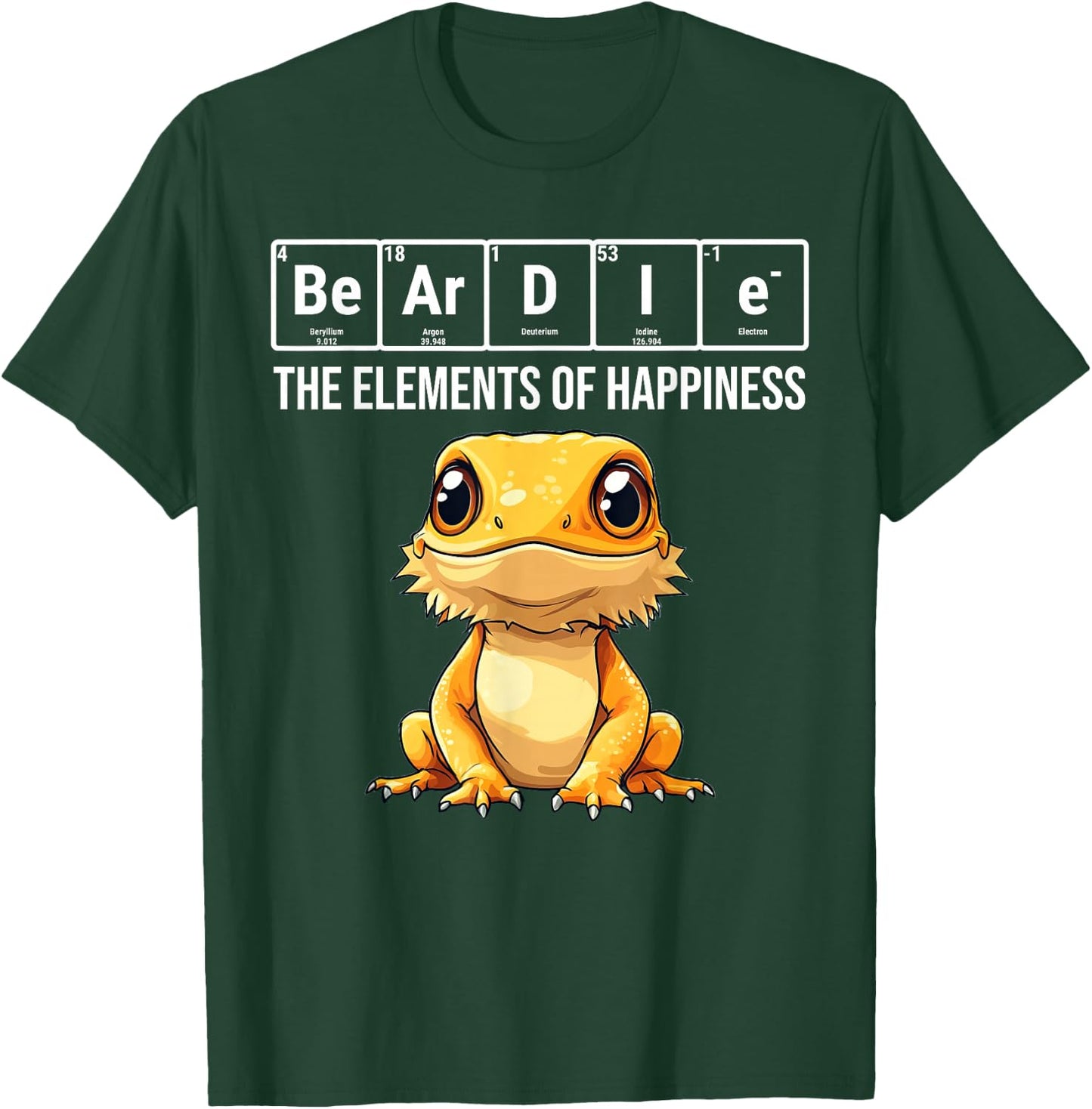 Beardie Periodic Table Elements Chemistry Bearded Dragon T-Shirt - T-Shirt | Forest