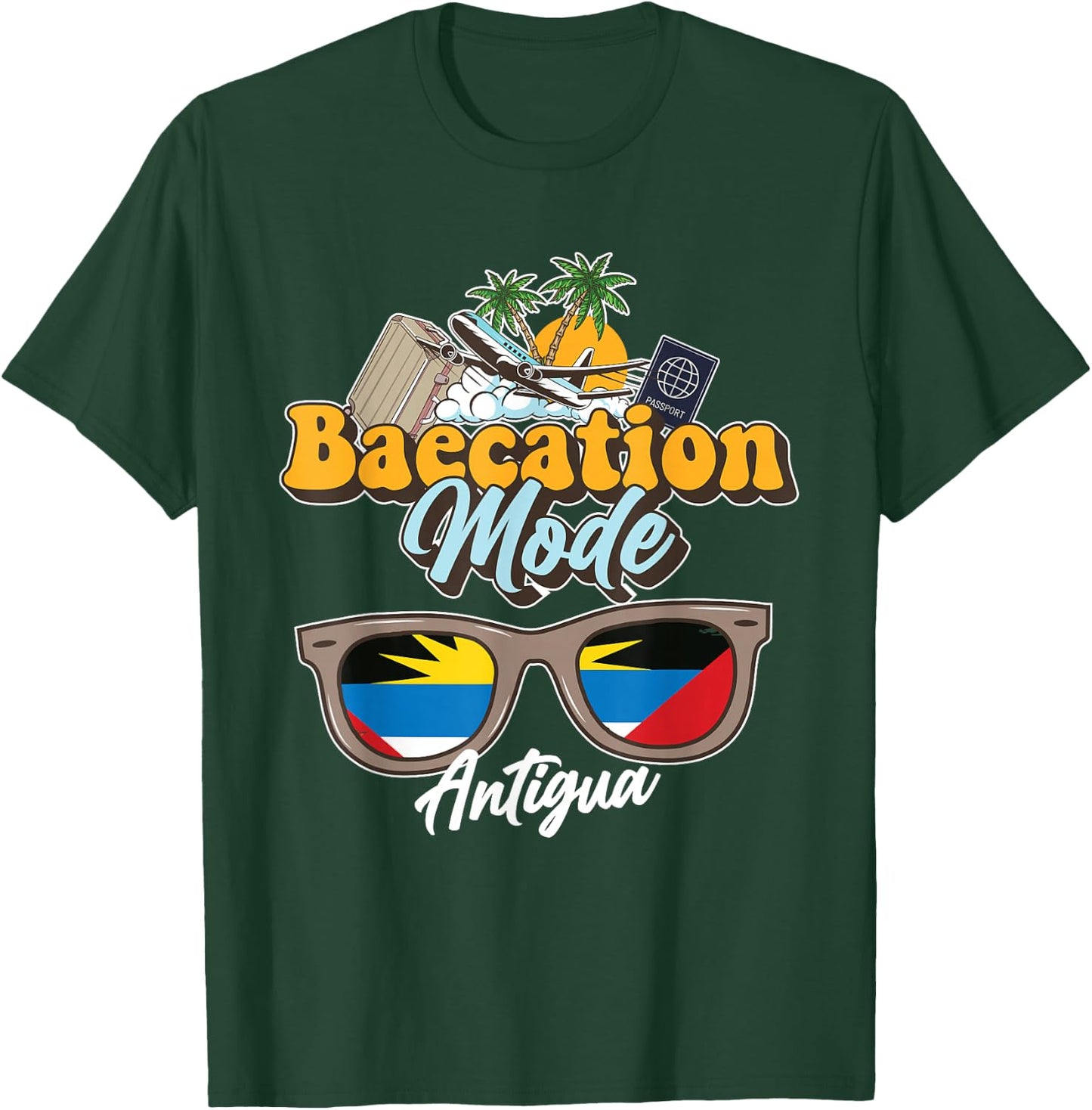 Baecation Antigua Bound Couple Travel Goal Vacation Trip T-Shirt - T-Shirt | Forest