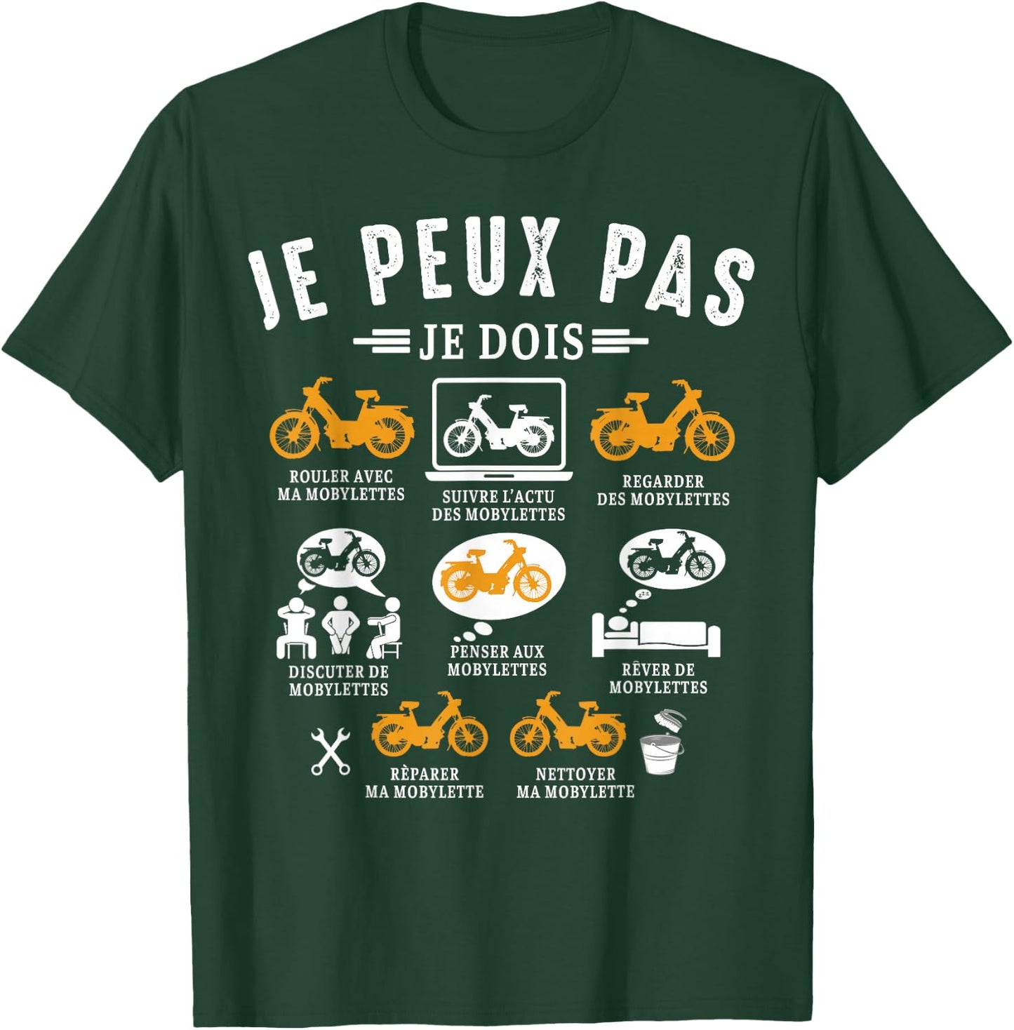 I Can I Must Moped Mob Mob Moped Humor , Black, S T-Shirt - T-Shirt | Forest