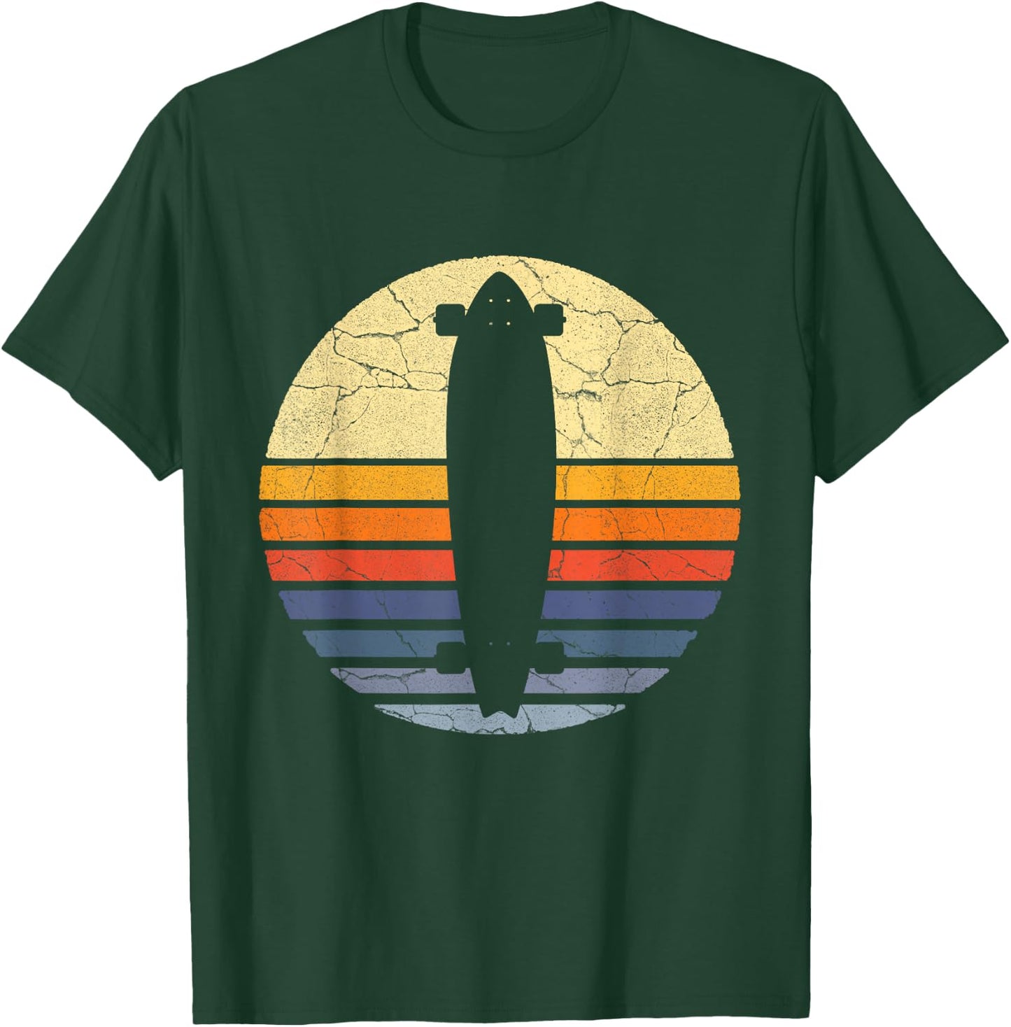 Distressed Longboard Longboarding Liebhaber & Longboarder Geschenk T-Shirt - T-Shirt | Forest