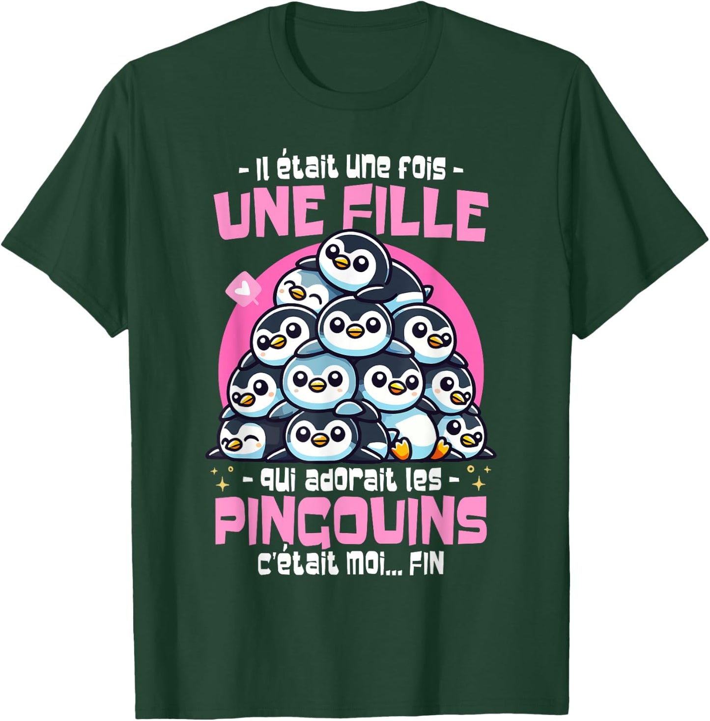 Penguin Was Once Upon a Time Woman Girl Loves Penguins , Black, S T-Shirt - T-Shirt | Forest