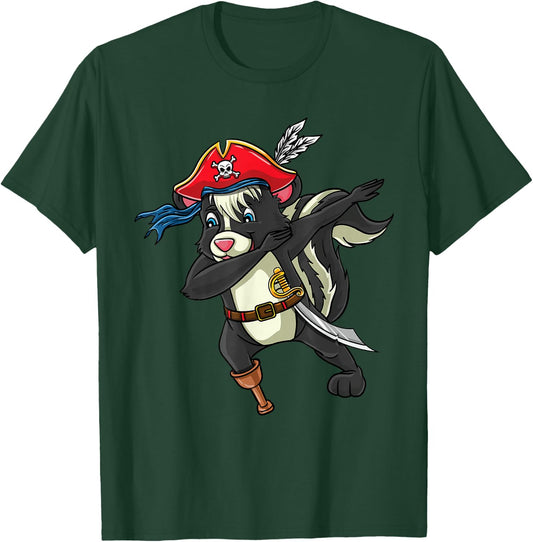 Dabbing Pirate Skunk Halloween T-Shirt - T-Shirt | Forest