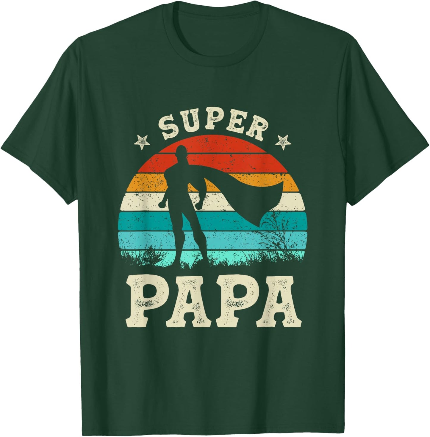 Superpapa Vatertag Sohn Tochter Superheld Super Papa T-Shirt - T-Shirt | Forest