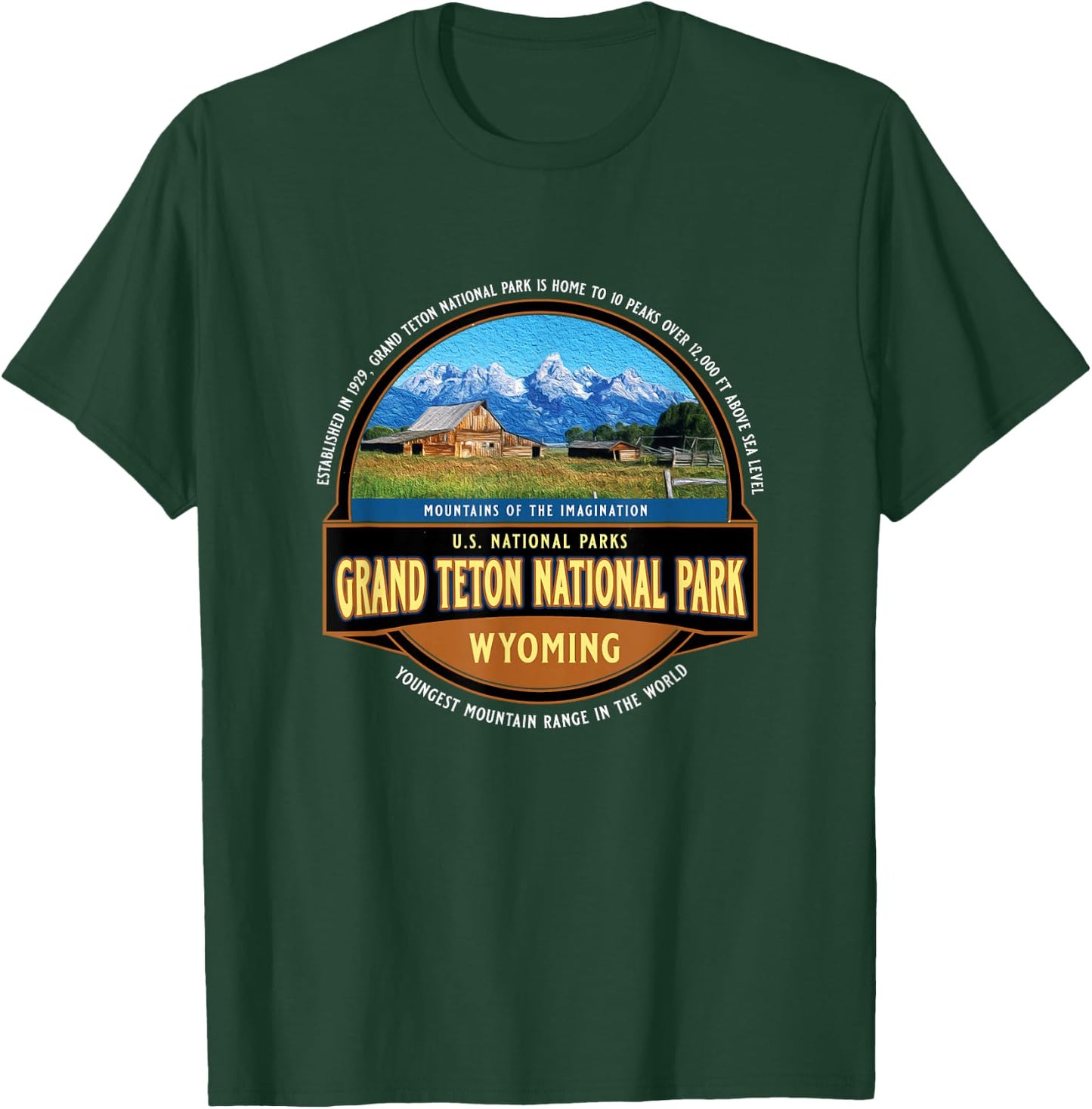 Grand Teton National Park Wyoming USA Mountains Souvenir T-Shirt - T-Shirt | Forest