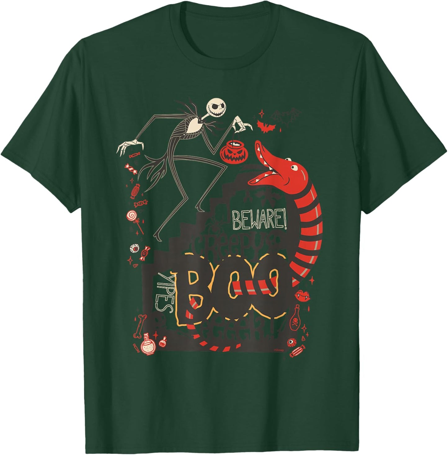 Disney The Nightmare Before Christmas Jack Halloween Boo T-Shirt - T-Shirt | Forest