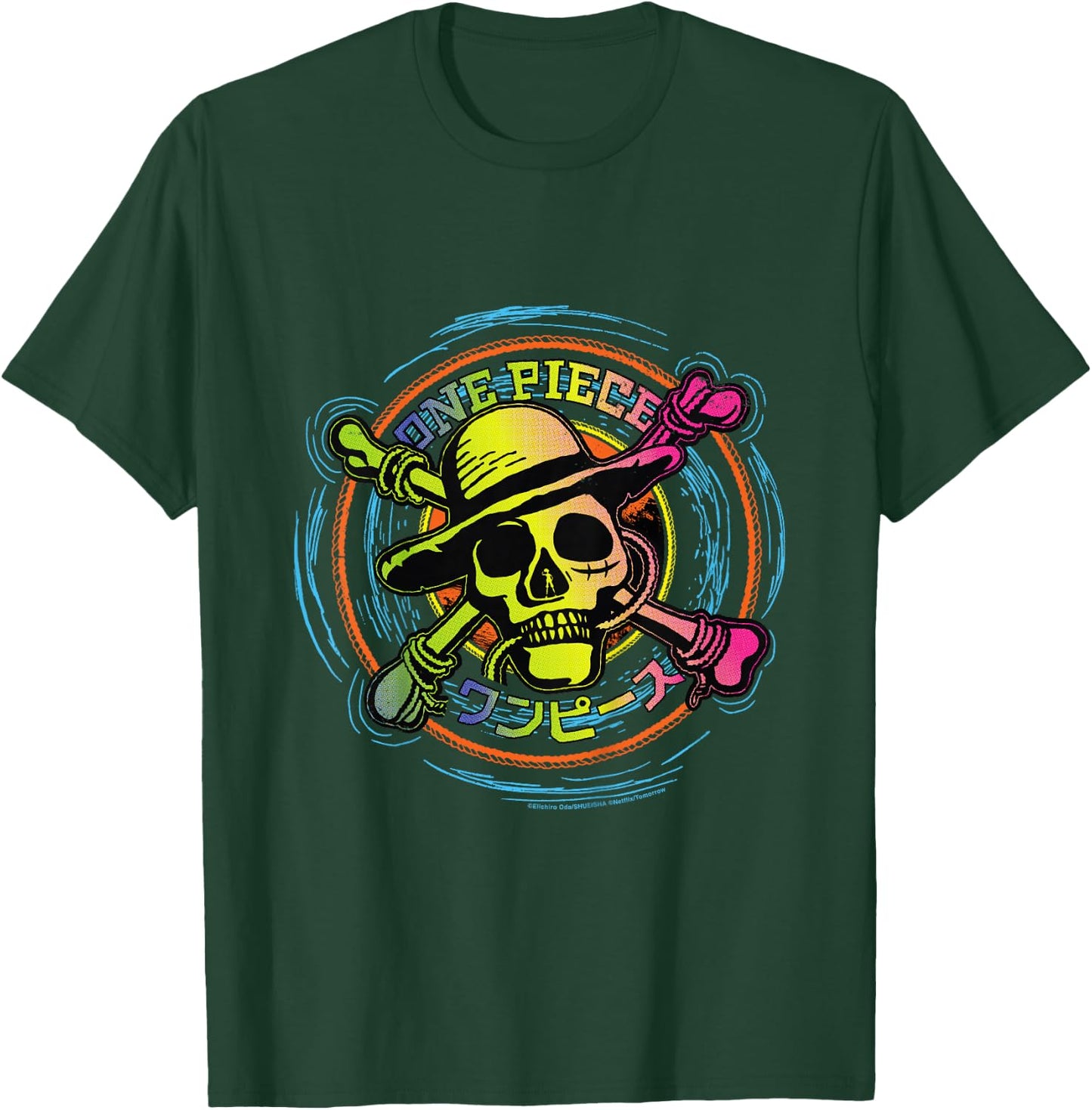 Kinder One Piece Anime Strohhut Piraten Farbe Logo Kanji Kids T-Shirt - T-Shirt | Forest