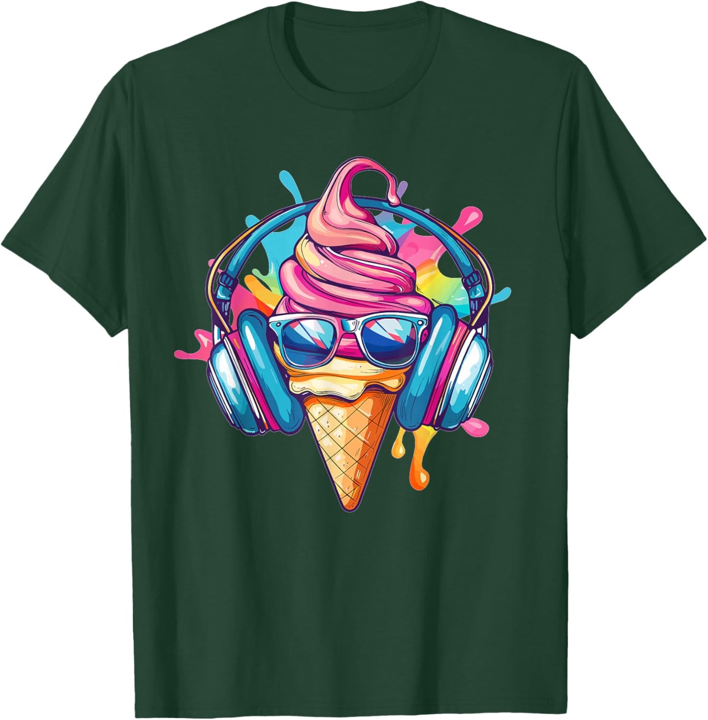 Cooles Eis mit Sonnenbrille I Lustiges Eis T-Shirt - T-Shirt | Forest