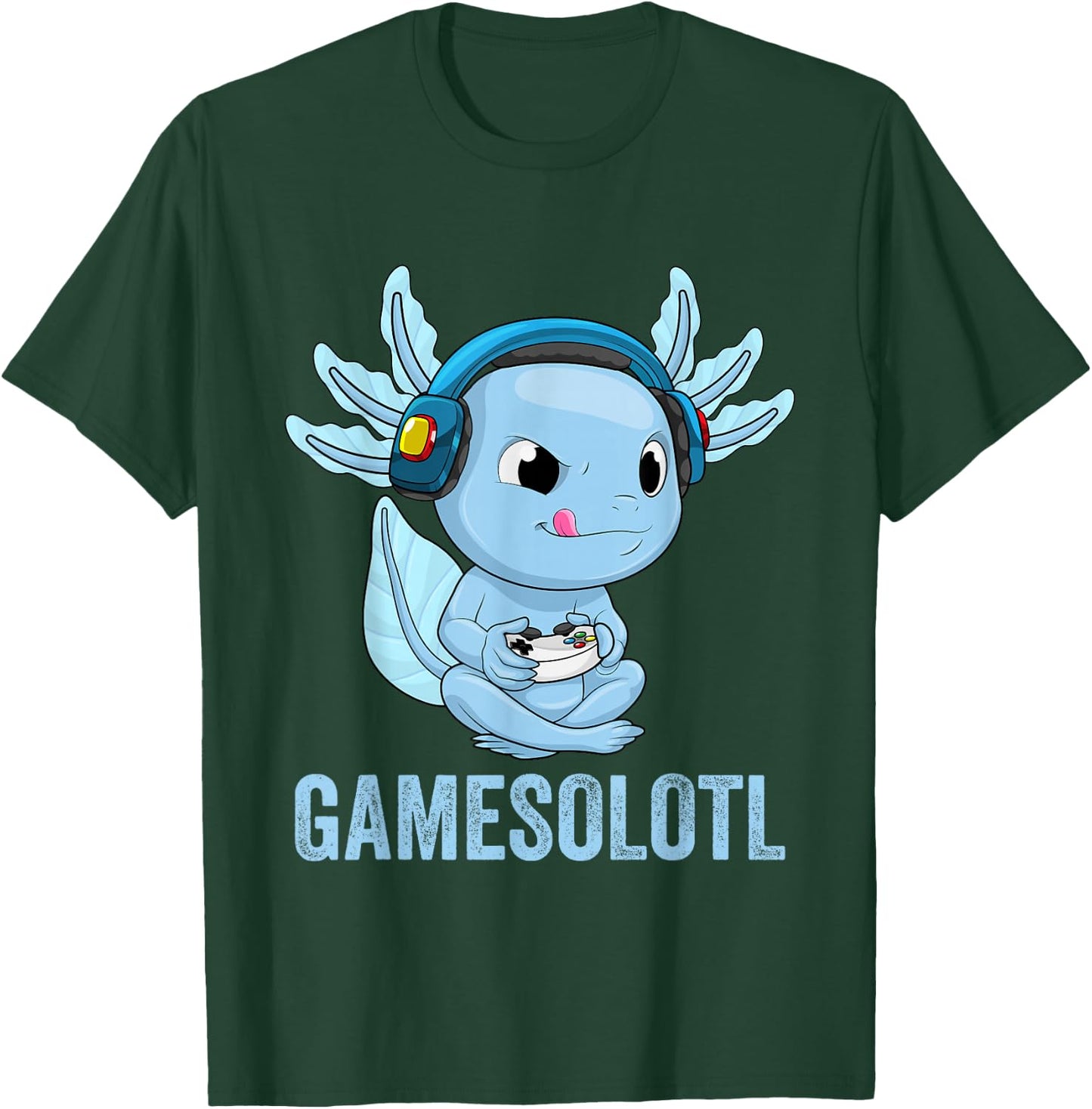 Axolotl Gamer Kawaii Gamer Anime Clothing For Boys T-Shirt - T-Shirt | Forest