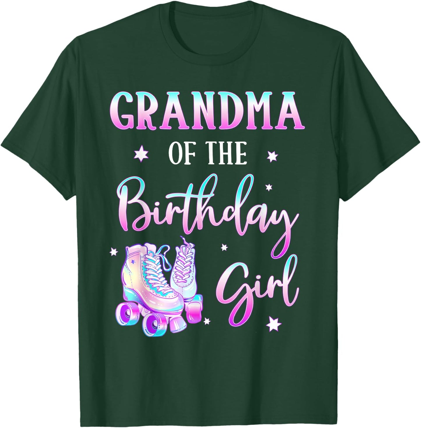 Grandma of the Birthday Girl Rolling Skate Bday Theme Family T-Shirt - T-Shirt | Forest