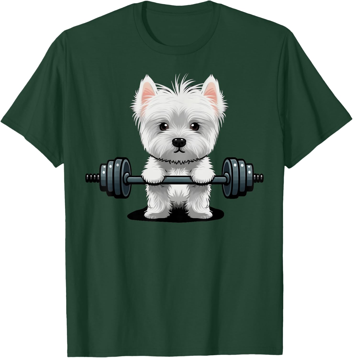 Westie Weightlifting Fitness Gym West Highland White Terrier T-Shirt - T-Shirt | Forest