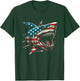 Megalodon Shark American Flag - Patriotic Prehistoric Shark T-Shirt - T-Shirt | Forest