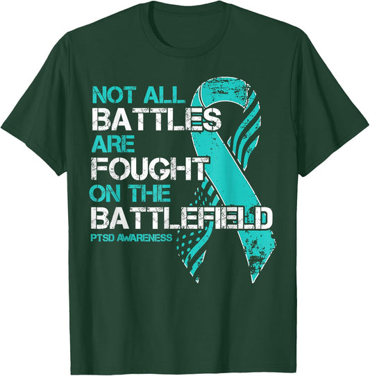 PTSD Awareness American Flag Veteran Support Gift T-Shirt - T-Shirt | Forest