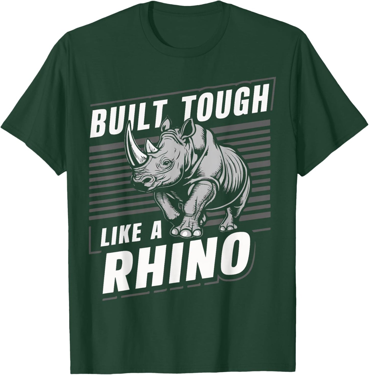 Rhino Built Tough Like A Rhino Zoo Animal Rhinos T-Shirt - T-Shirt | Forest
